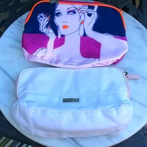 2 Womens Cosmetics Bags 9" x 6"